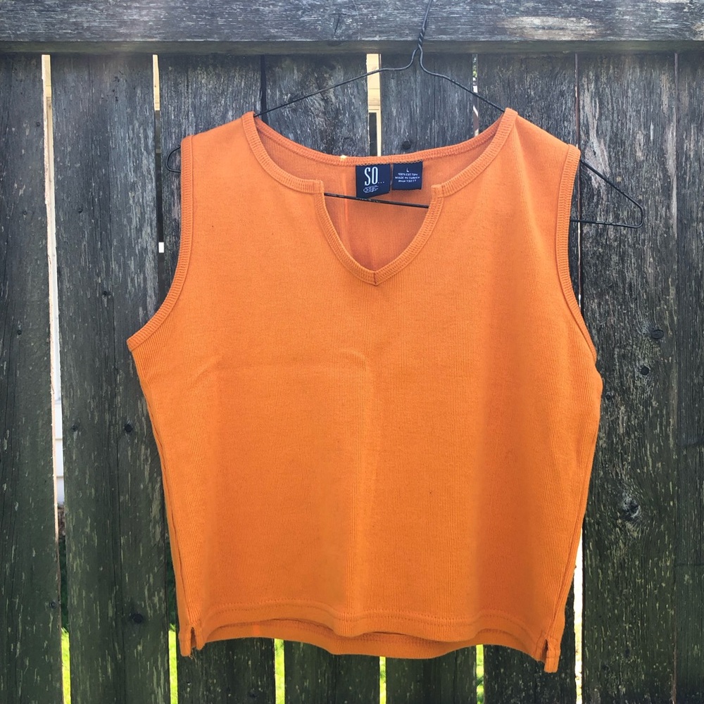 Vintage SO Orange V-Notch Tank Top